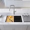 Kibi 23in Undermount Workstation Single Bowl Quartz Kitchen Sink K4-S23T - alternate 2